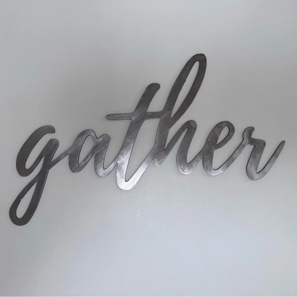Source Unknown Metallic Script Wall Art